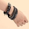 Punk Style Spiked Rivet Two-Piece Bracelet Set for Couples & Motorcyclists