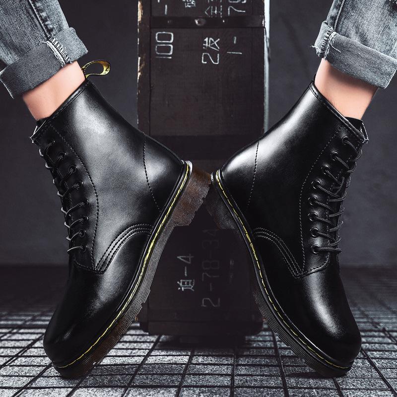 1460 Pánské kotníkové boty Martin Pár Pánské a dámské Černé Trend Trend Lokomotivní Pracovní obuv