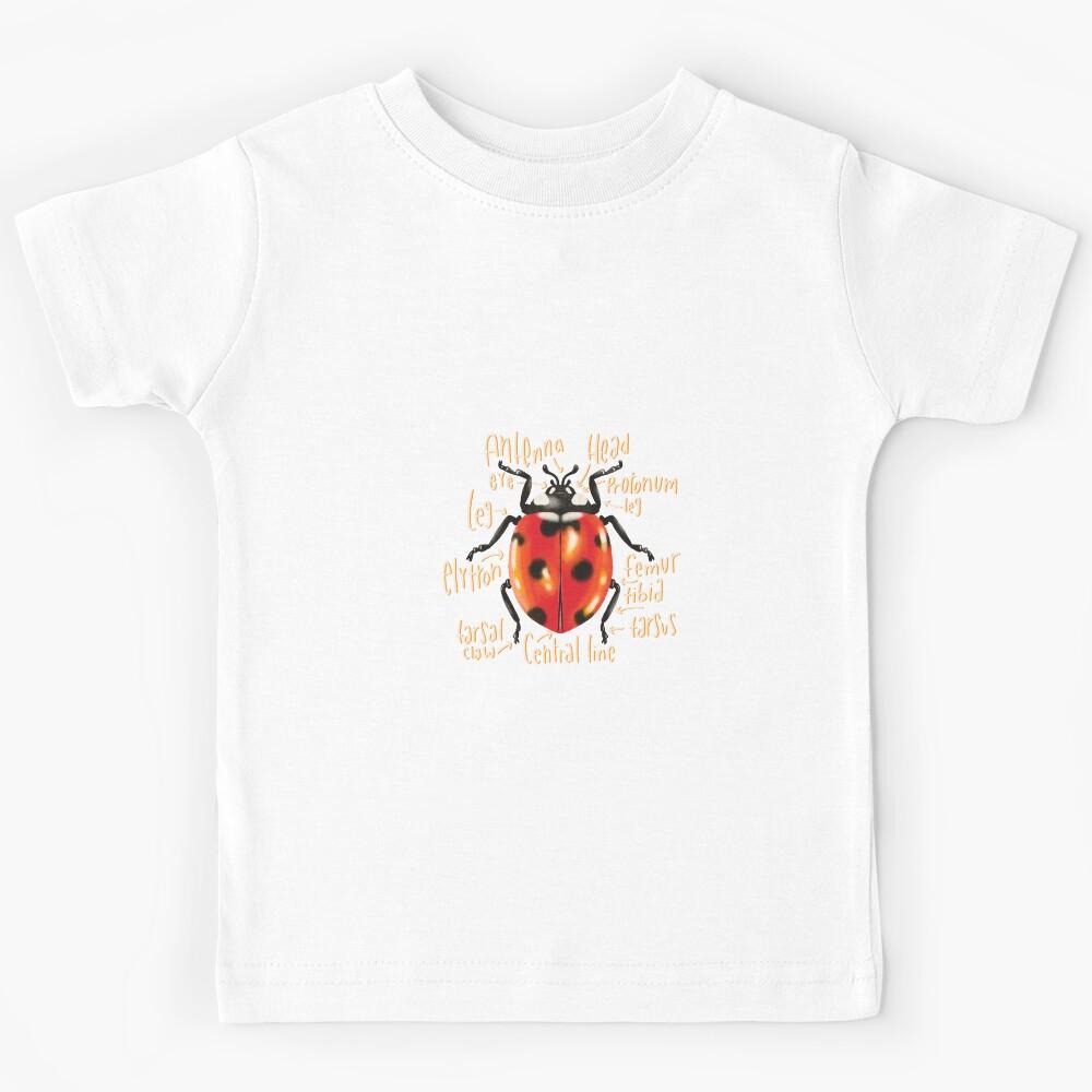 Ladybug illustration with anatomy labels Kids T-Shirt 160