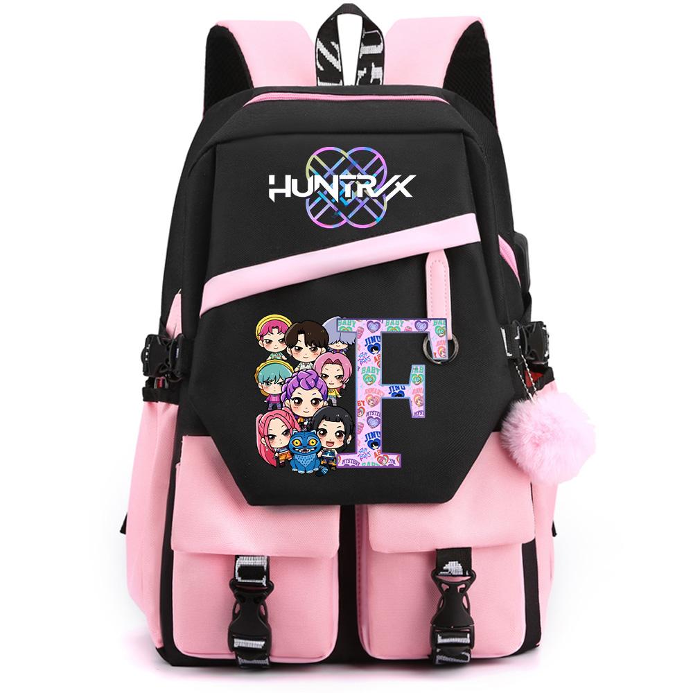 26 English Letter K-pop Demon Hunters Printed Large Capacity Backpack for Teenger Student Girl Boy Schoolbag Bookbag Women Waterproof Travel Bag