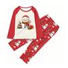 Christmas Print Family Matching Pajama Set with Long Sleeve Round Neck Top and Pants for Parents and Kids