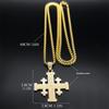 Christian Jerusalem Cross Pendant Necklace For Men Stainless Steel Bible Verse Lord'S Prayer Chain Religious Jewelry Collar