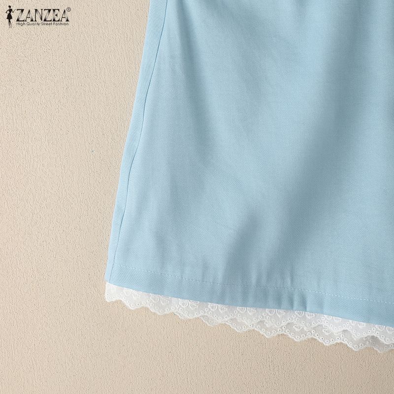 ZANZEA Women Summer Casual Solid Color Loose Short Pants