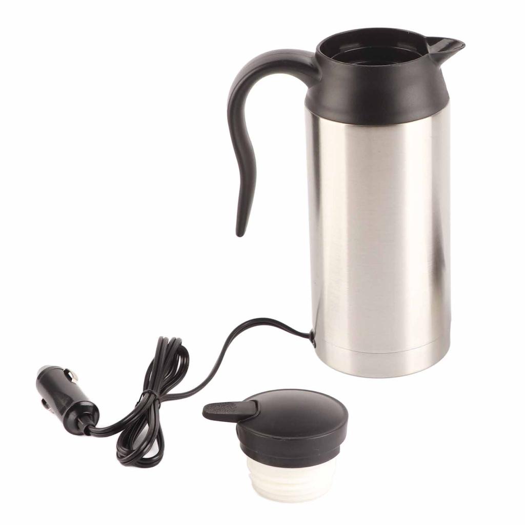 750ML Rostfritt Stål Bil Vattenkokare Kaffe Te för Termos Vattenvärmekopp 12V