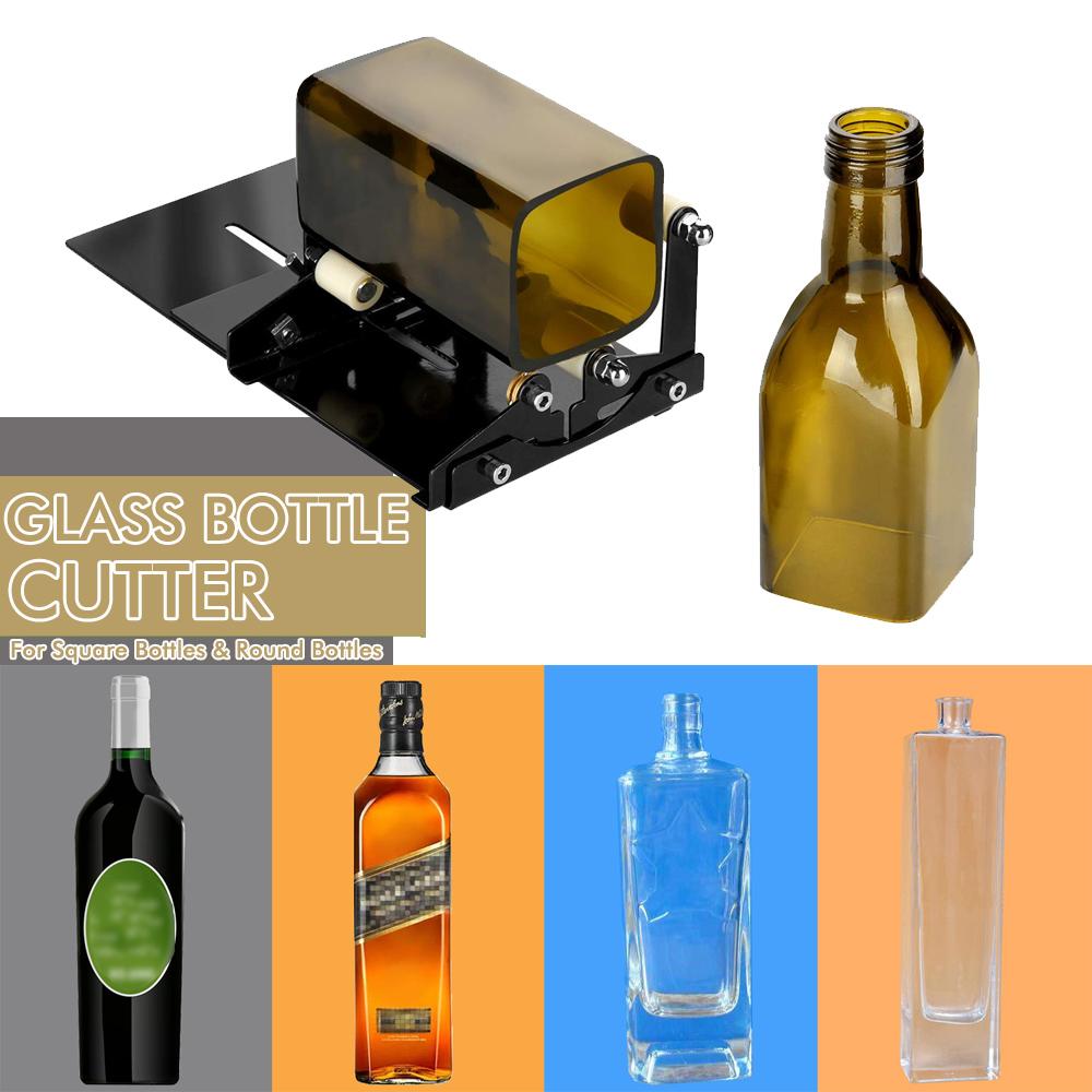 New Glass Bottle Cutter Tool Square Round Wine Beer Glass Sculptures Cutter Machine for Beer Glass Cutting Bottles Holder DIY