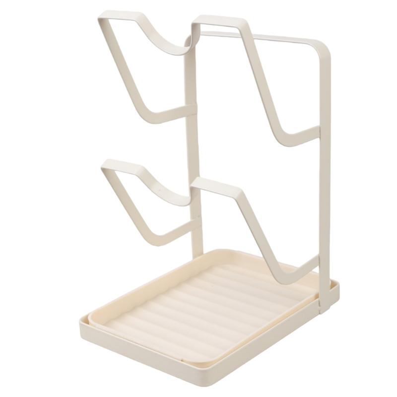 Double Deck Kitchen Organizers for Pot Covers and Cutting Boards with Suction Base for Easy Setups and Space Saving