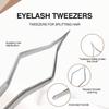 Lash Extension Tweezers Anti Slip Stainless Steel Curved Tip Straight Tweezers High Precision Nail Art Makeup Beauty Tools