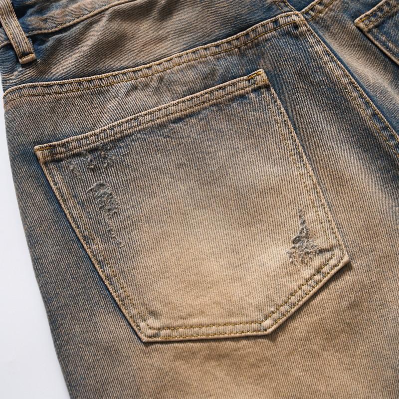 Vintage Washed Denim Shorts Men Women Relaxed Straight Cut Mid-Rise 5/8 Length Cotton Jeans 2026