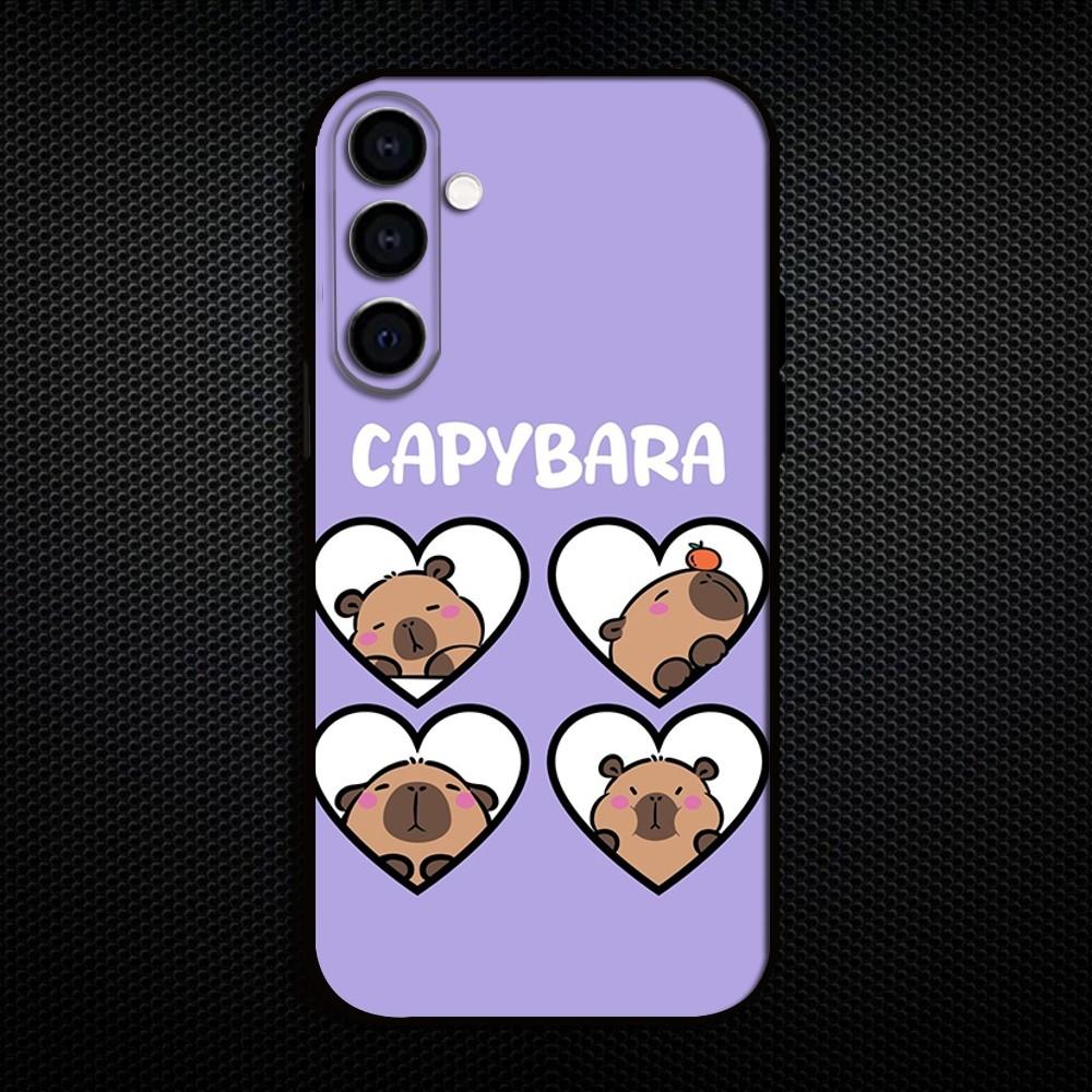 Cute Capybara Funny Phone Case For Samsung Galaxy A73/A72/A71/A70/A53/A52/A51/Others Soft Black Shell