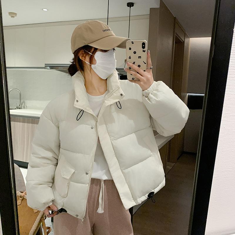 Short Cotton Jacket Women's 2025 New Winter Thickened Warm Bread Jacket Stand-up Collar Padded Jacket