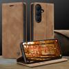 CaseMe Retro Magnetischer Flip PU-Leder Hülle für Samsung Galaxy S26 Ultra S25 Edge S24 FE S23 Plus + Brieftaschenabdeckung Handyhülle