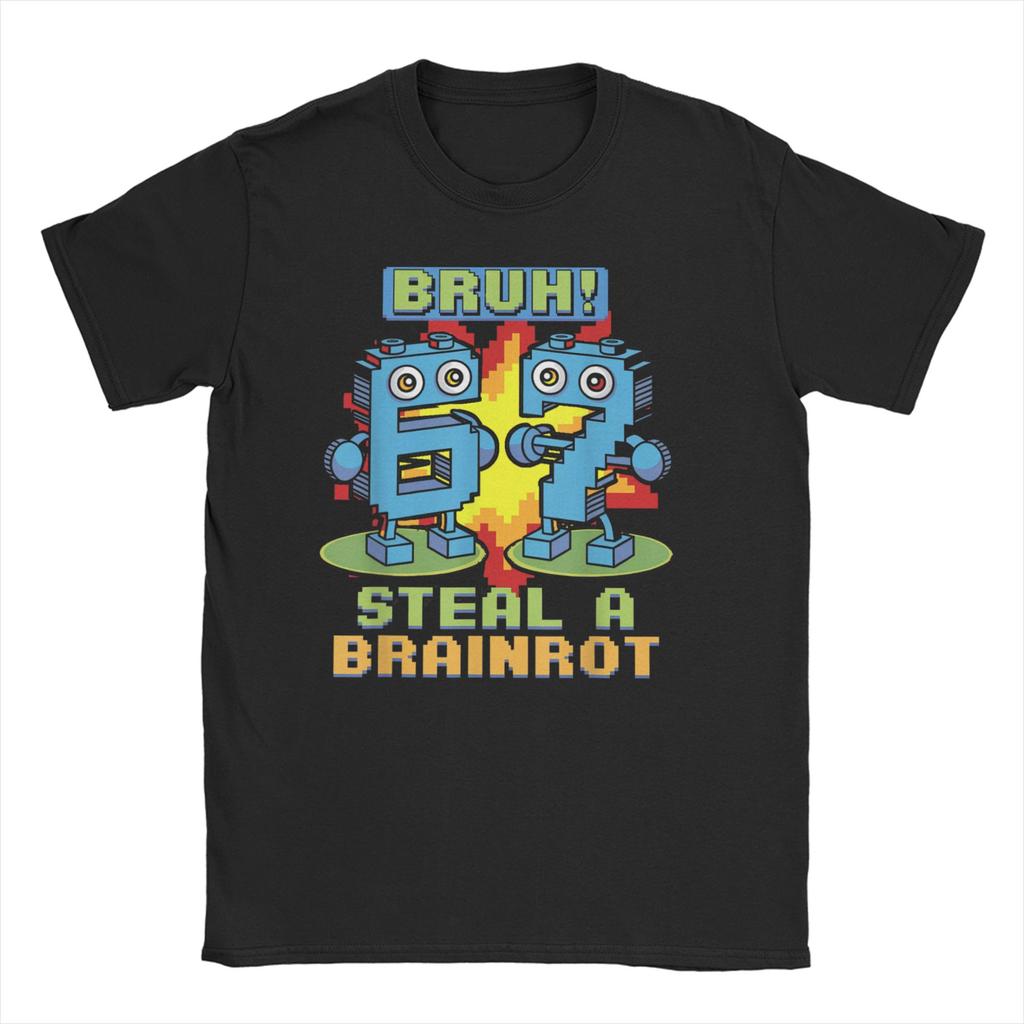 Men Women TShirt Steal a Brainrot Six Seven 67 Italian Brainrot Gaming  Funny Cotton Tees Short Sleeve  T Shirts Tops Big Size