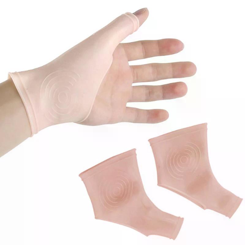 1Pair Silicone Gel Wrist Thumb Support Gloves Arthritis Pressure Brace