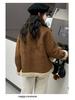Girls' Fashionable Faux Fur and Leather One-Piece Winter Coat with Cotton-Padded Jacket for Autumn 2025
