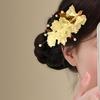 Peach Yaoyao~ Fabric flower pearl hairpin super fairy beautiful atmosphere duck bill clip light luxury temperament hair accessories woman