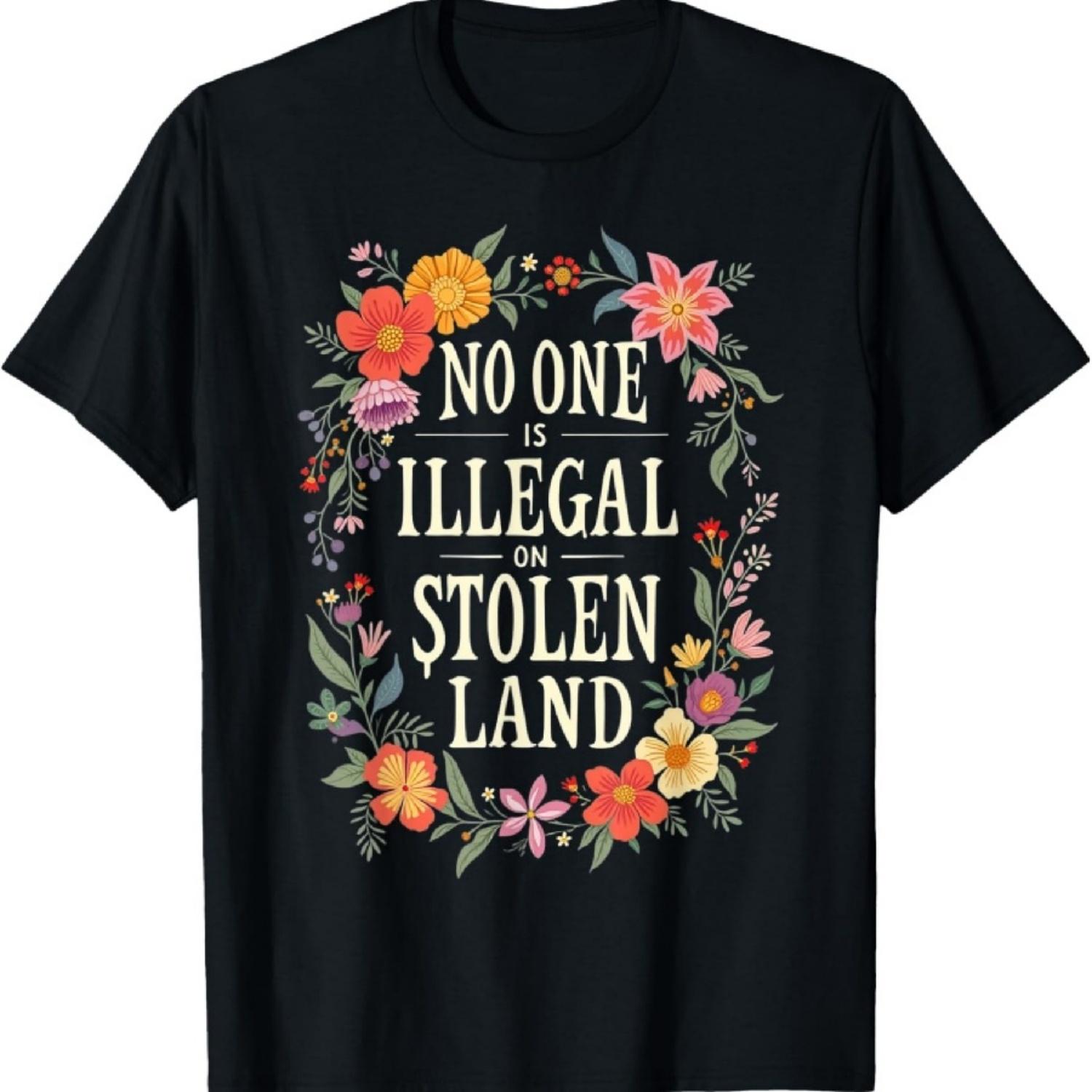 

Native Americans No One Is Illegal on Stolen Land T-Shirt15 XXXXXL чорний