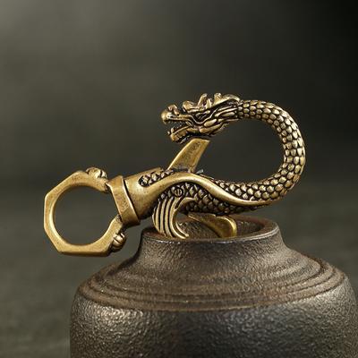 Nieuwe Vintage Koperen Draak Figuurtjes Kleine Ornamenten Retro Messing Dier Autosleutelhangers Ambachten Kantoor Bureau Decoraties Accessoires