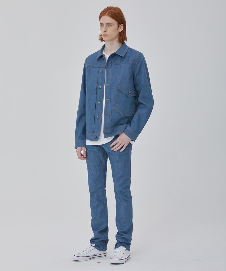 Ryul+Wai Denim Selvedge One-Pocket Jacket Blue