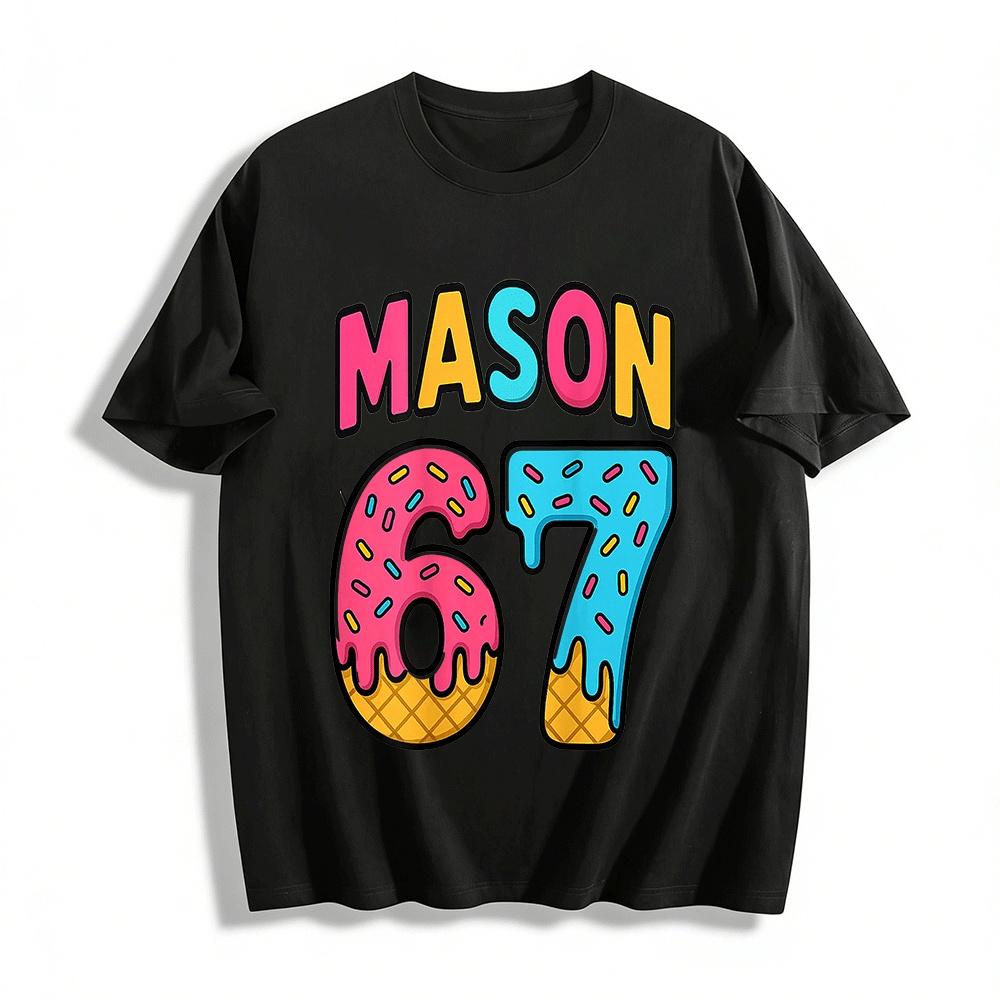 Mason 67 Donut Ice Cream Style Kids Graphic Tee Pure cotton T-shirt XXS