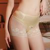 Women Sexy Panties High Waisted Lace Open Crotch G-String Underwear Ultra-Thin Large Size Hollow Seamless Transparent Briefs