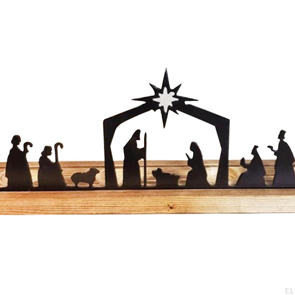 Metal Nativity Scene Sets Catholic Gifts Small Figurines for Home Living Room Chapel Decoration
