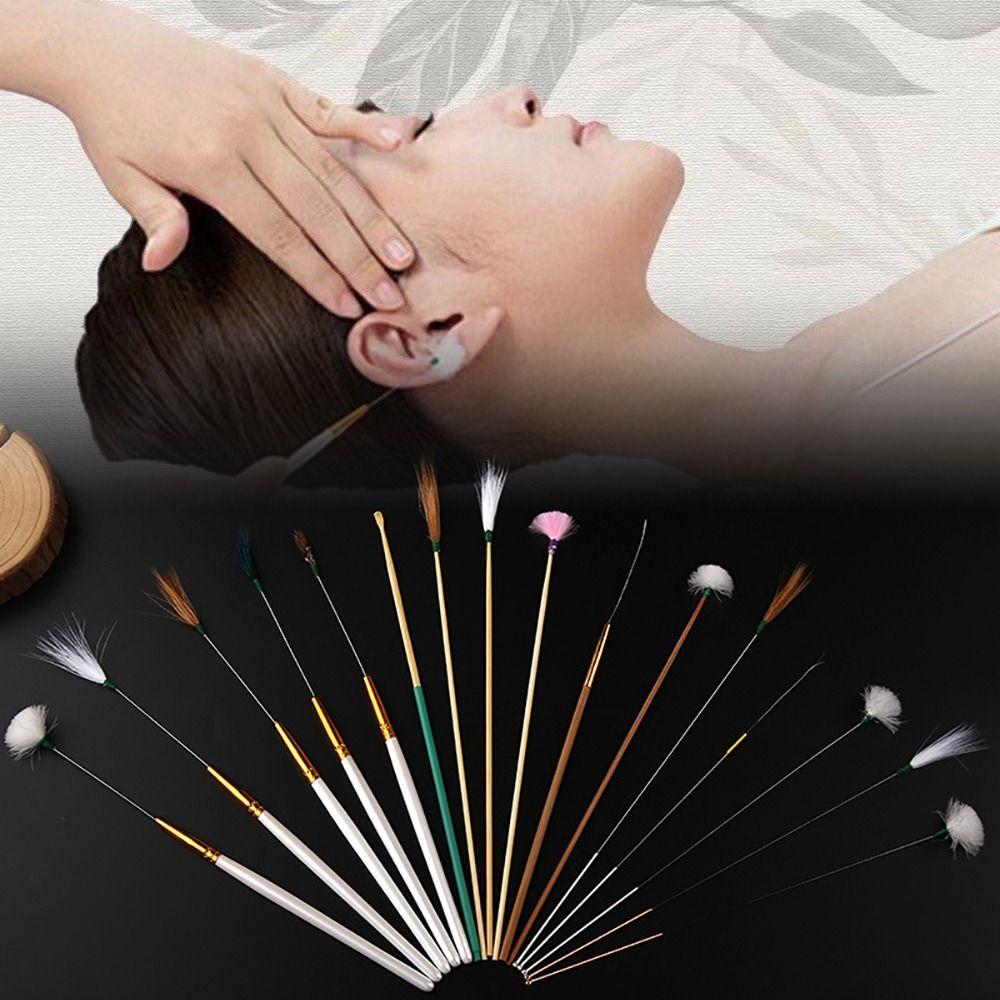 6/8/10PCS Stainless Steel Goose Feather Earpick Spoon Cleaner Wax Cleaner Tool  Ear Cleaning