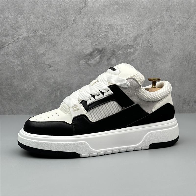 Pantofi sport bărbați cu talpă groasă, la modă, alb, plasă respirabilă, sport, versatili, cu platformă, casual, pentru exterior, jogging, mers, plat