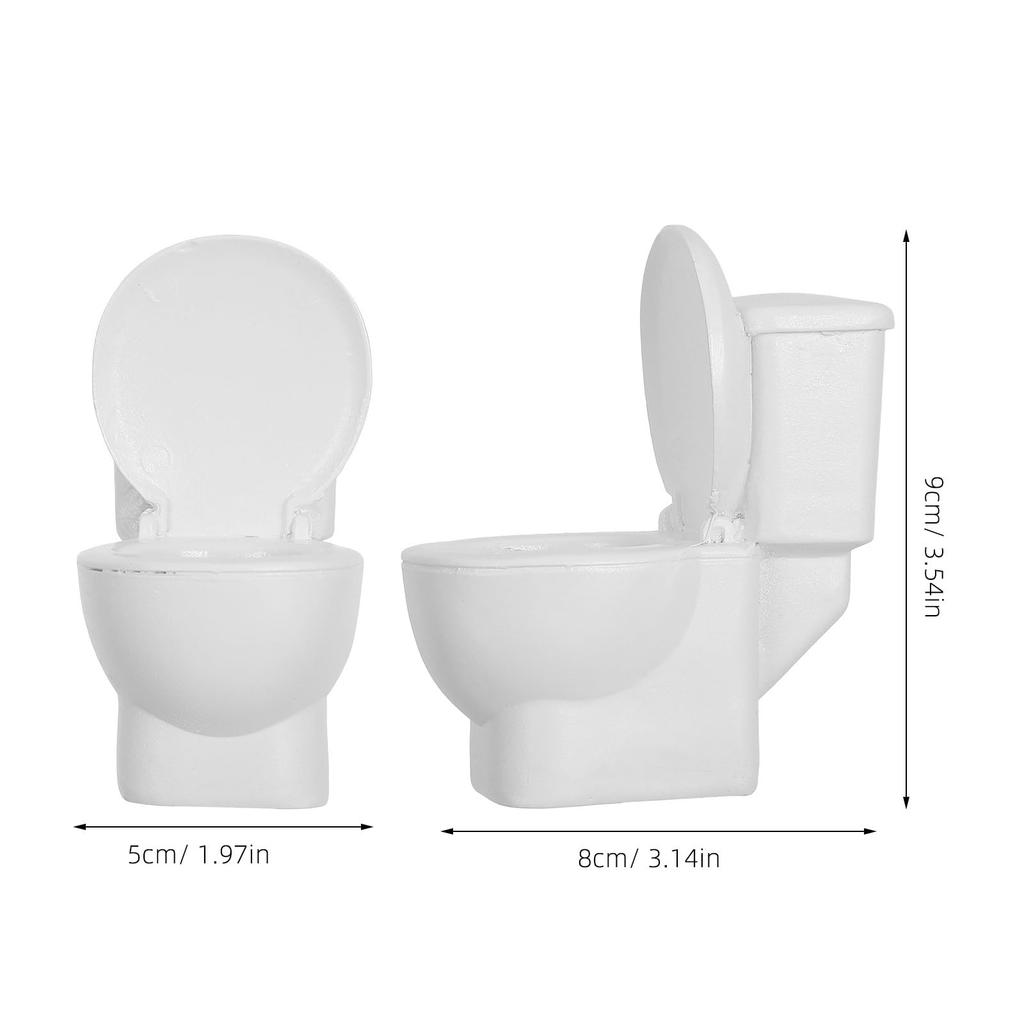 ibasenice Miniature Toilet Model, Toilet Ornament, Micro Toy, DIY, Landscape, Dollhouse Simulation, Resin, House Decoration, Small Item, Accessories