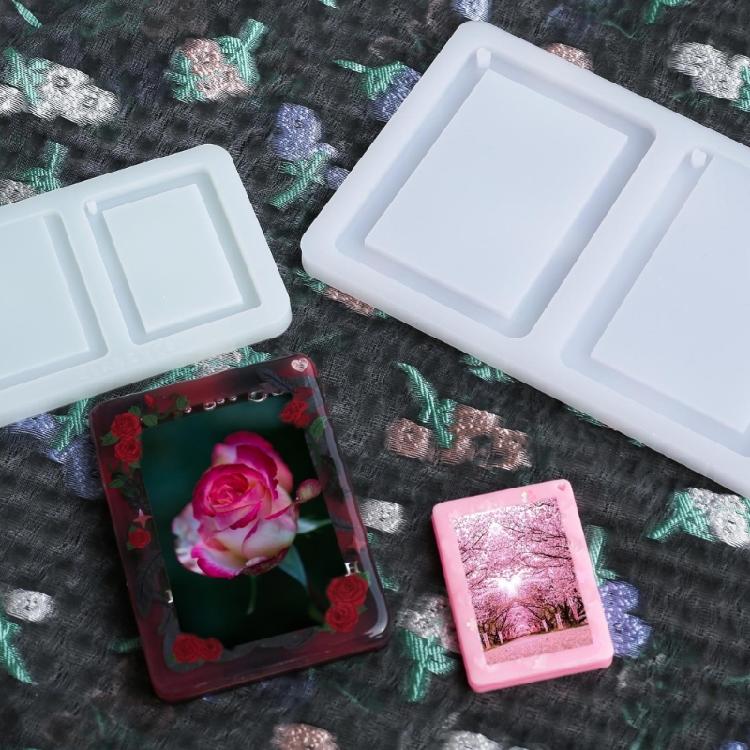 Geometry Mirror Quicksand Photo Frame Epoxy Mold for DIY Craft Decorative Mould