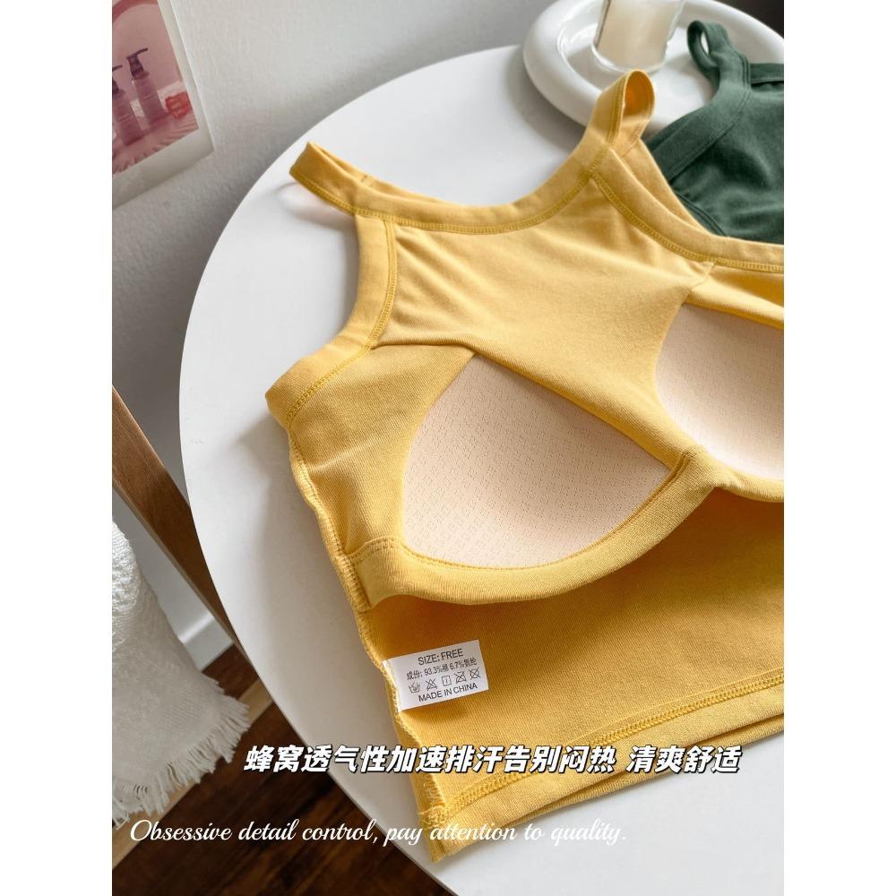 Strap Vest for Spring and Summer, Pure Cotton Back with Chest Cushion, Worn As A Base Layer, Sports Chest Wrap and Strapless Top for Women