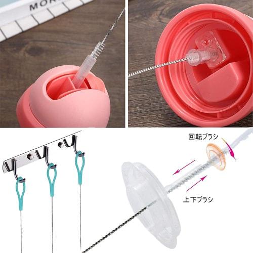 DFsucces Straw Brush, Cleaning Brush, Stainless Steel Tube Brush, Long Type, Ultra-Fine Nylon, Baby Bottle Brush, Crevice Brush, Flexible, Reusable (P