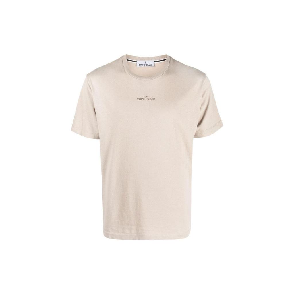 Stone Island Ss23 Letter Print Crew Neck Short Sleeve T-Shirt Men Tops Beige 78152NS94-V0092