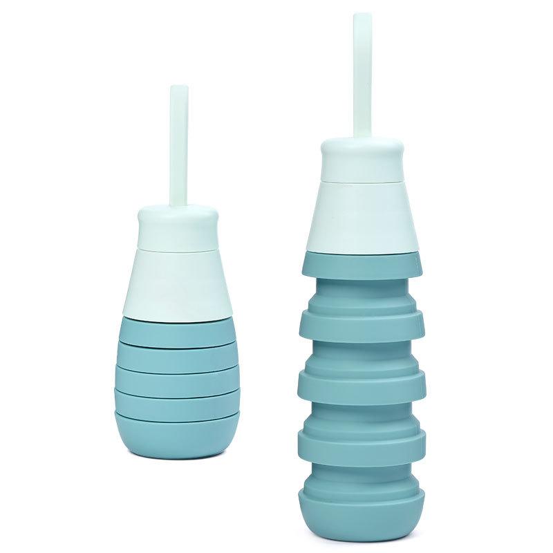 Outdoor Large Capacity Collapsible Silicone Water Bottle High Temperature Resistant Fitness Sports Cup Drop Proof 500ml