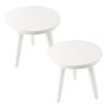 Nicheez Flower Stand Stool, Plant Stand, Wooden, Set of 2 (White)