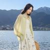 Sancai Lightweight Tencel Loose Split Tie-Front Blouse