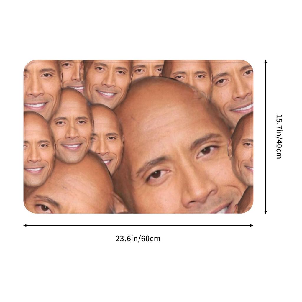 The Rock Face Dwayne Door Floor Kitchen Bath Mat Anti-Slip Indoor American Actor Johnson Doormat Garage Entrance Carpet Rug