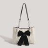Korean Version Bag Women's 2025 New Niche Bow Tote Bag Summer Large-capacity Canvas Bag Cute Shoulder Bag