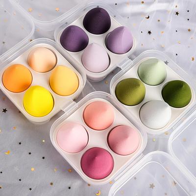 3/4 pezzi Spugna Morbida per Trucco Blender Uovo di Bellezza Piumino Cosmetico Spugne per Fondotinta Piumini per Cipria Accessori per Trucco Strumenti di Bellezza
