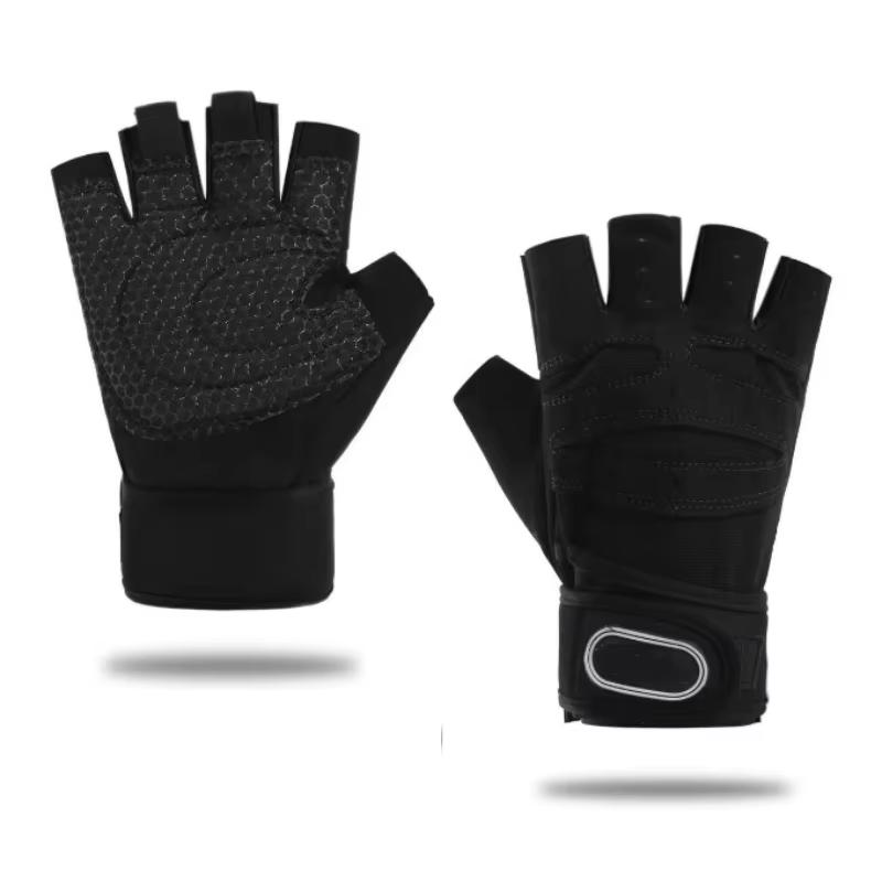 Fitness Breathable Half Finger Gym Gloves Weight Lifting Exercise Sports Workout Men Gym Gloves M чёрный