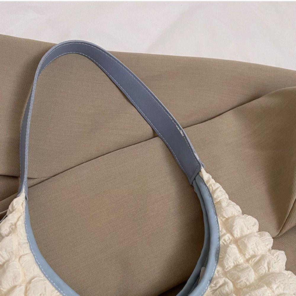 Underarm Bag Light Weight Tote Bag Plaid Fold Cloud Bag Pleated Bubble Shoulder Bag  Office Worker