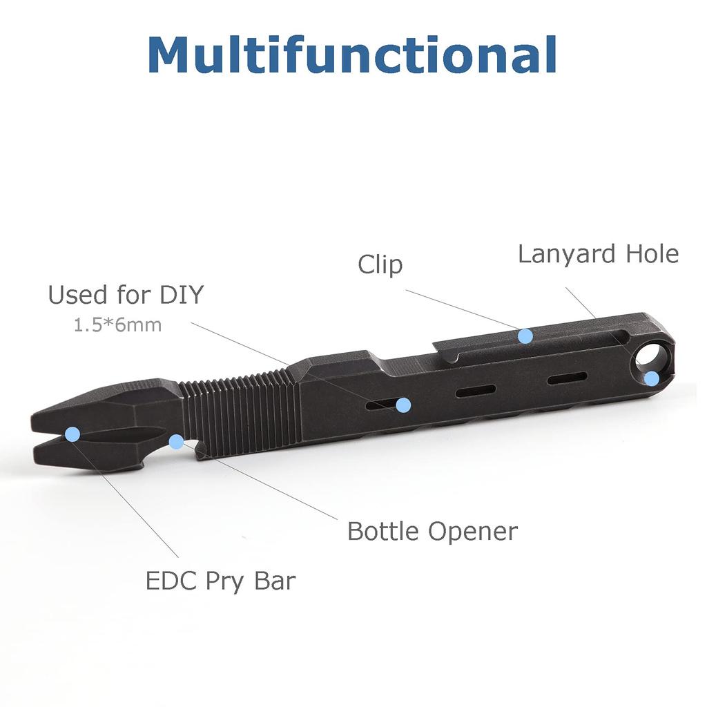 Hamans Titanium Pry Bar with Claw Puller, Bottle Opener Function,