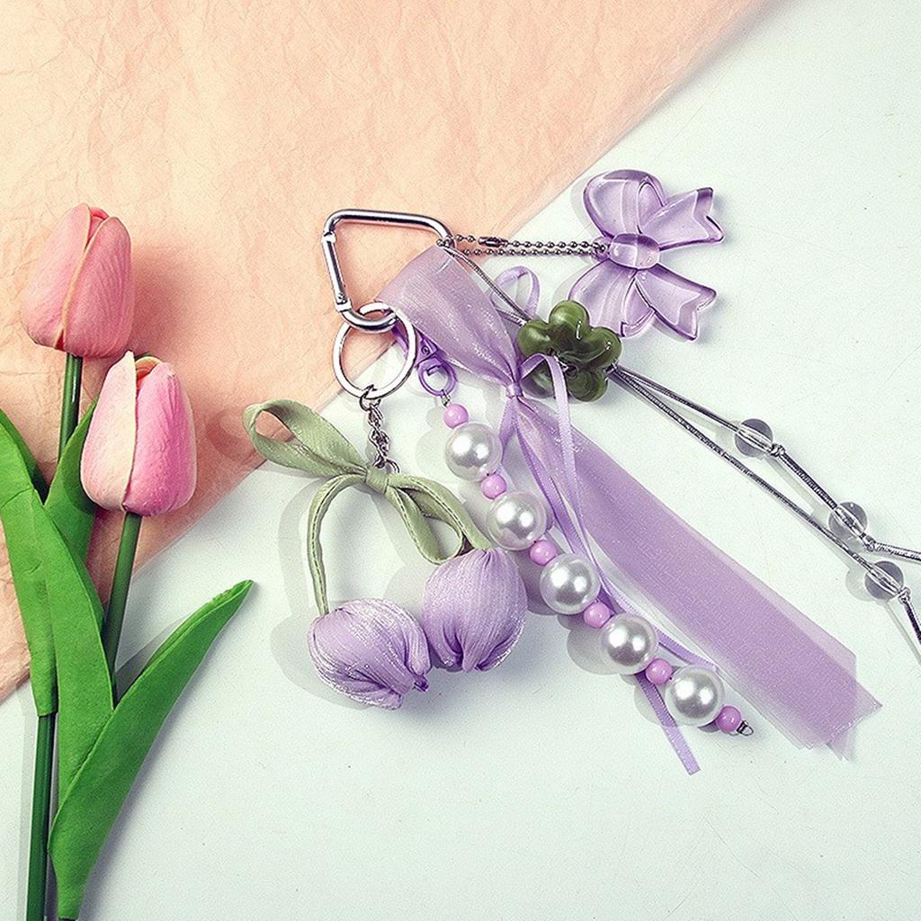 Charm Bowknot Key Holder Flower Bag Accessory Stylish Purse Embellishment Unique Key Accessories for Everyday Use