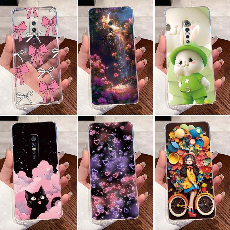 For Vivo V17 Pro Case Clear Luxury Cute Cat Love Heart Rabbit Funny Painted Soft Back Cover For Vivo V17Pro Phone Case 1910 1909