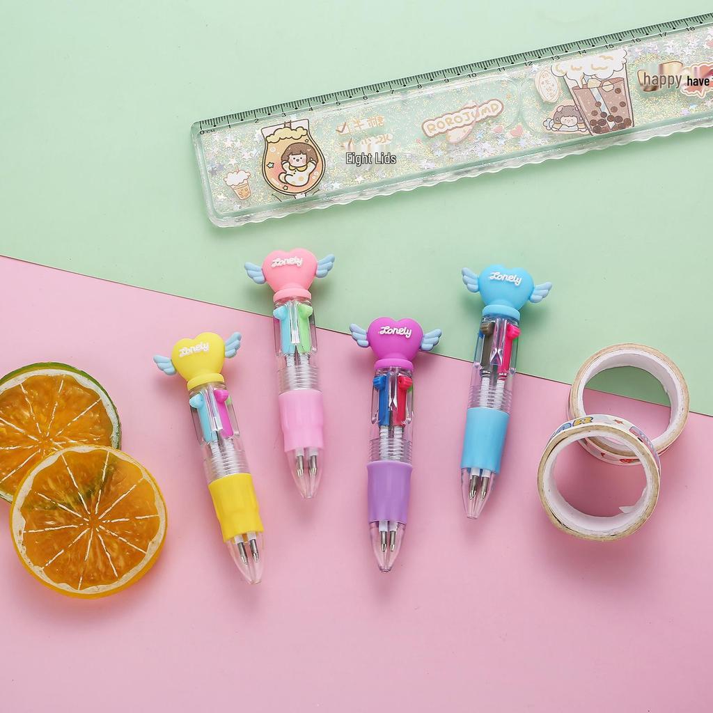 Korean Cute Animal Head 4-Color Click Ballpoint Pen