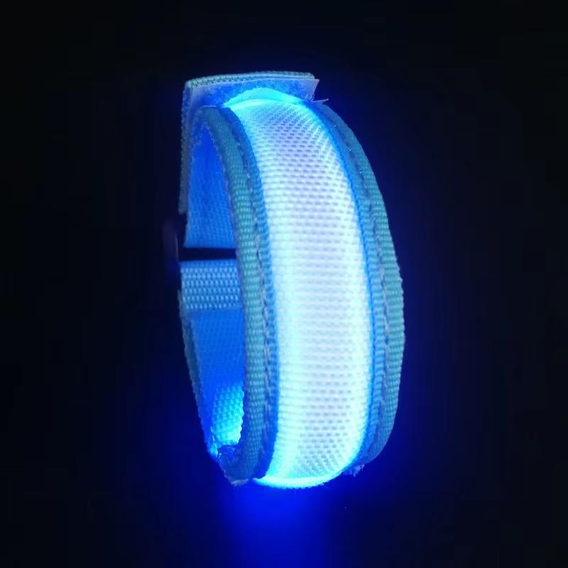 2Pcs LED Light Luminous Armband Bracelet Night Reflective Safety Belt Outdoor Sports Night Running Cycling Leg Arm Band Unisex