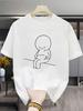 Sad About Gaining Weight Again Graphic Tshirt Unisex Unisex Simple Sad Cartoon Character Short Sleeve Daily Casual Streetwear Tops