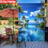 2D Flat - 2D Flat, 1pc Tropical Palm Tree Resort Pool Landscape Print - Double-Sided Garden Flag, Outdoor Decoration, Lawn, Flag Solely, 2D Flat Print