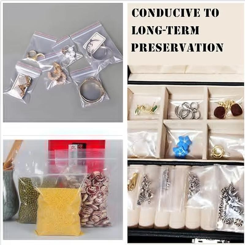 100Pcs Zip Lock Plastic Bags Reclosable Transparent Bag Vacuum Storage Bag Clear Bags Ziplock Food Storage Bags Thickness 0.08mm