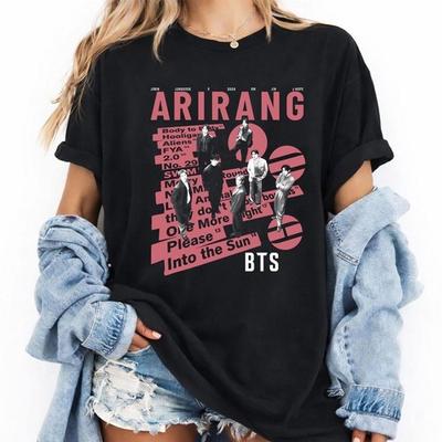 Horúci produkt v predaji Tričko BTS, Tričko BTS 2026 Bangtan Svetové turné Arirang Vysoko kvalitné tričko Koncert