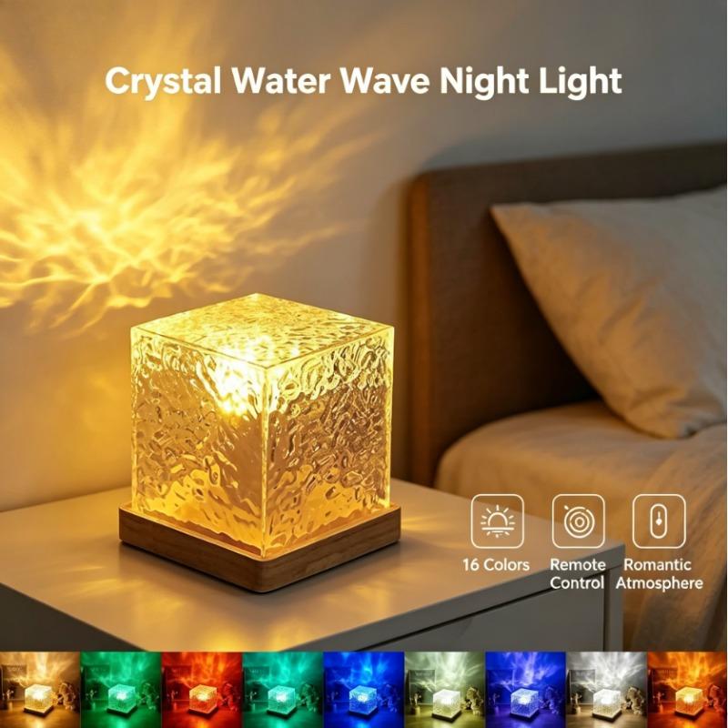 Ocean Wave Projector Light 16 Colors Midnight Aura Aurora Glow Lamp Home Office Bar Restaurant Underwater Projector Night Light